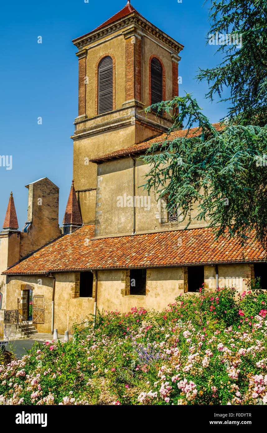 Kirche in La Bastide-Clairence, Frankreich. Stockfoto