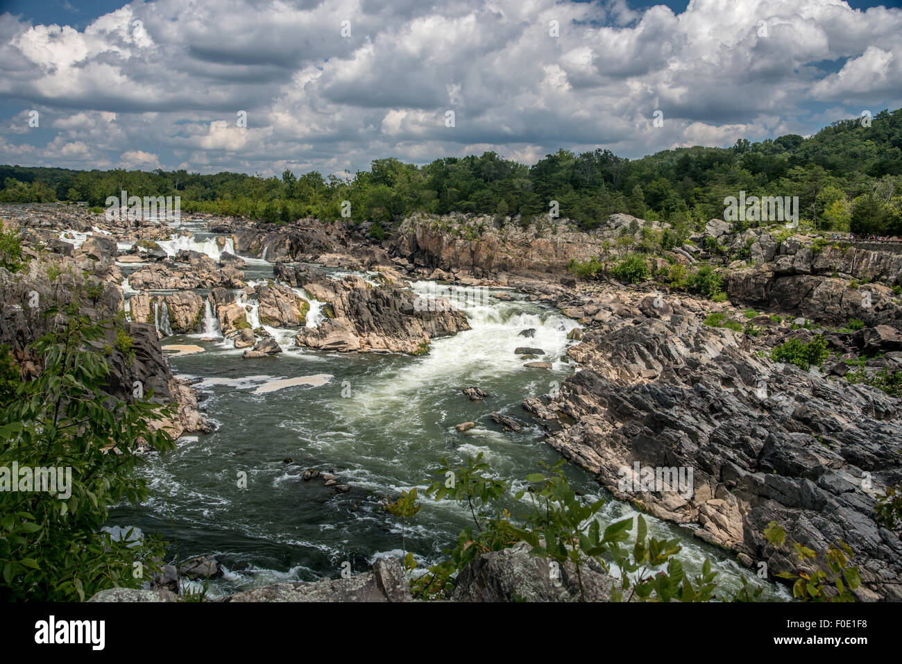 Potomac River in den Stromschnellen des Great Falls National Park, Great Falls, Virginia Stockfoto