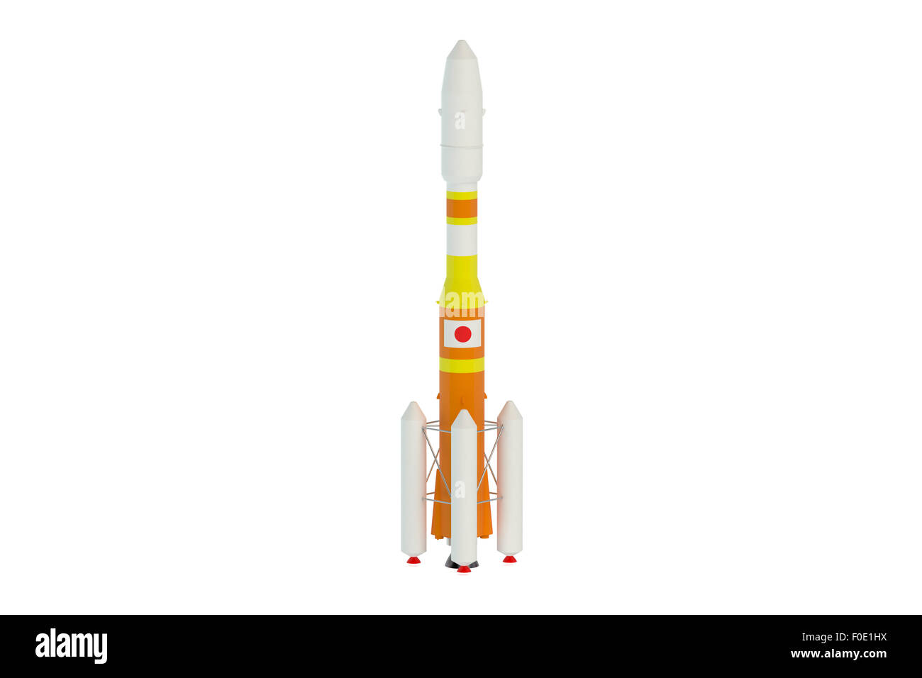 Japan-Fracht-Rakete isoliert auf weißem Hintergrund Stockfoto