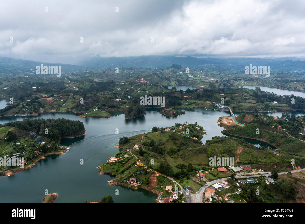 Aerial Vier Guatape, Kolumbien Stockfoto