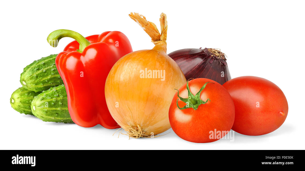 Gemüse, isoliert auf weiss Stockfoto