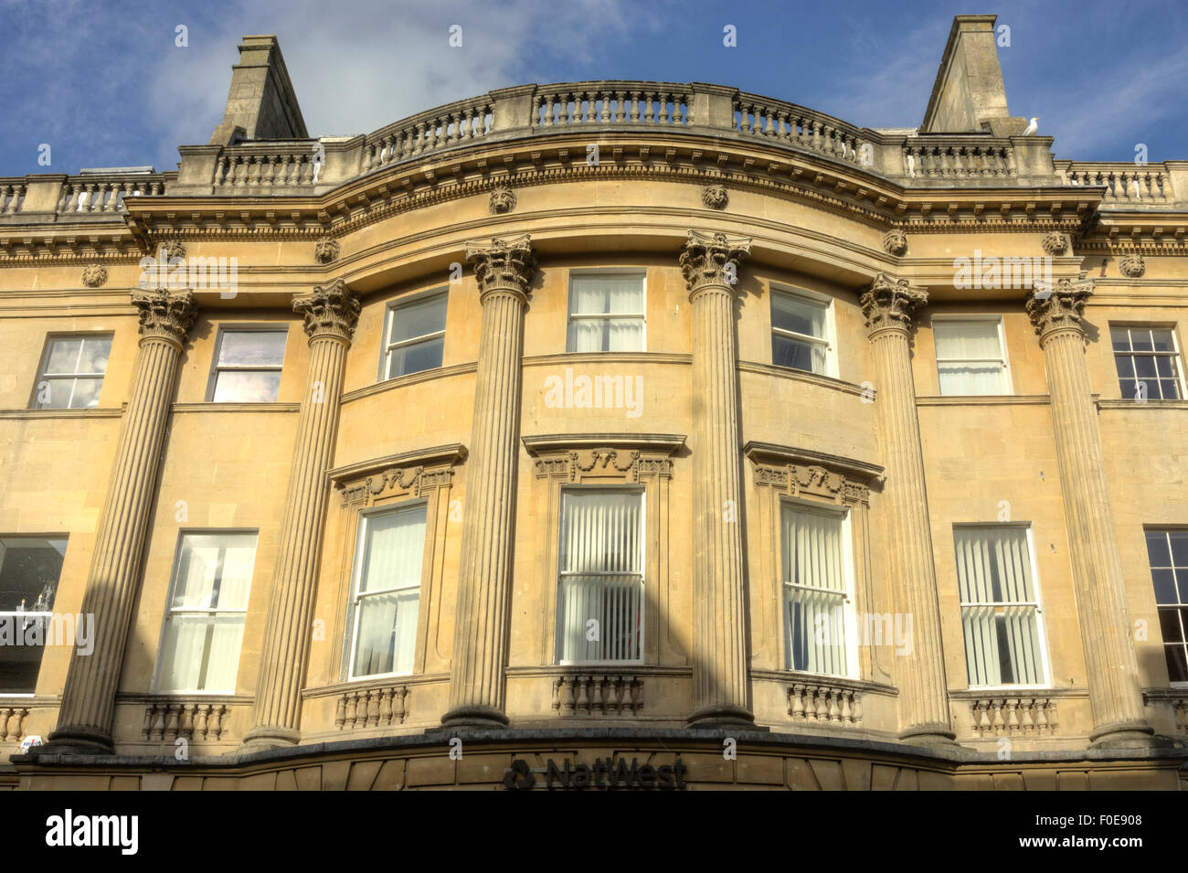 Stadt Bath, England Architektur Bad Spalten. Klassischen Säulen. Stockfoto
