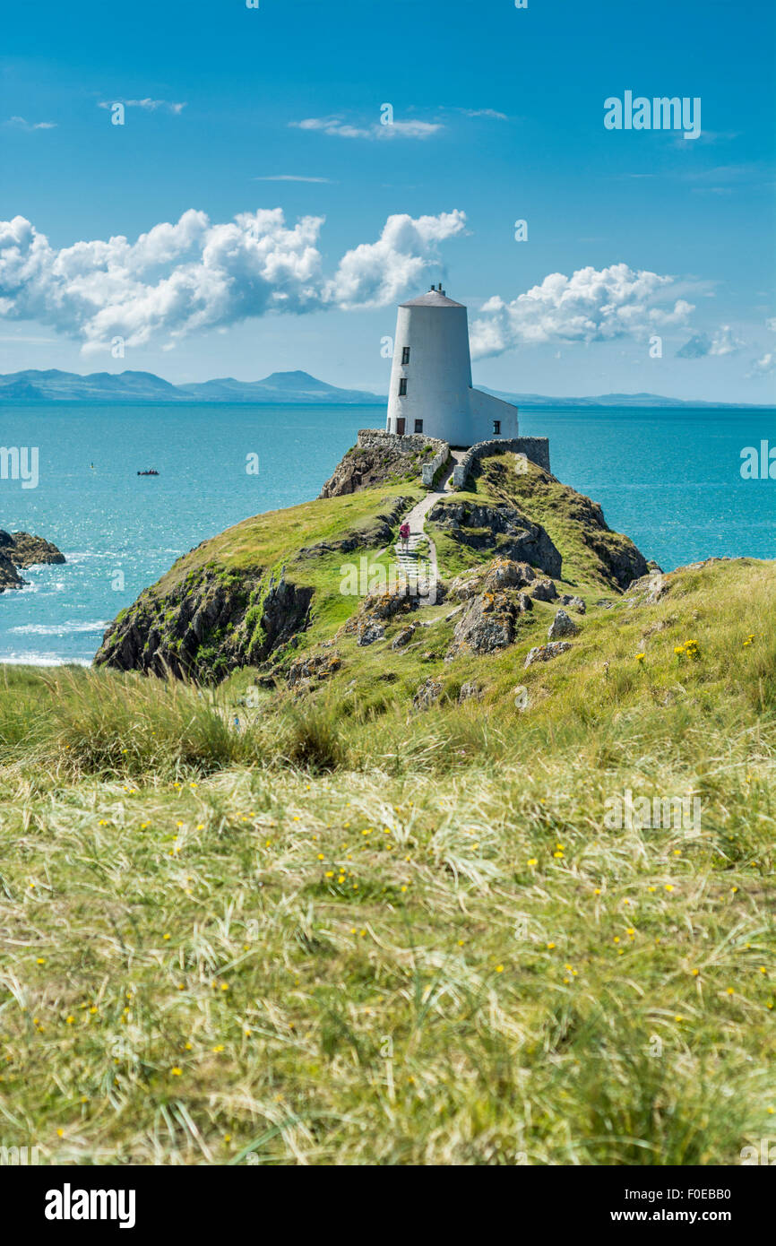 Ansicht von Llanddwyn Island, Isle of Anglesey, North Wales, UK am 7. August 2015. Stockfoto
