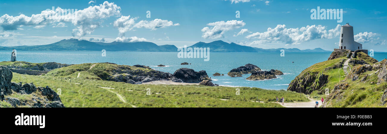 Ein Blick von Llanddwyn Island, Isle of Anglesey, North Wales, UK am 7. August 2015. Stockfoto