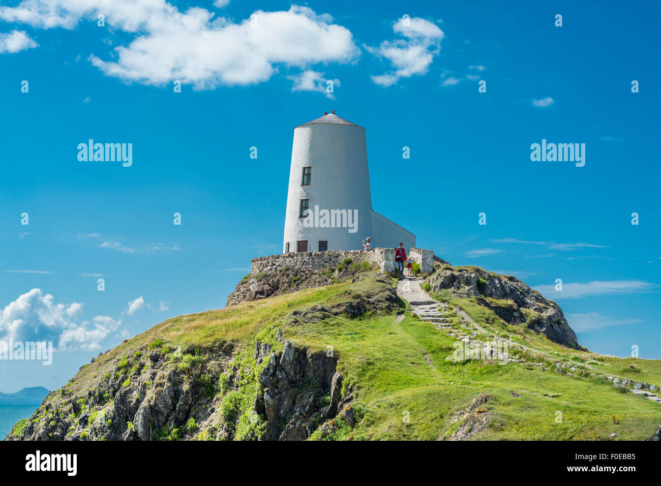 Ansicht von Llanddwyn Island, Isle of Anglesey, North Wales, UK am 7. August 2015. Stockfoto
