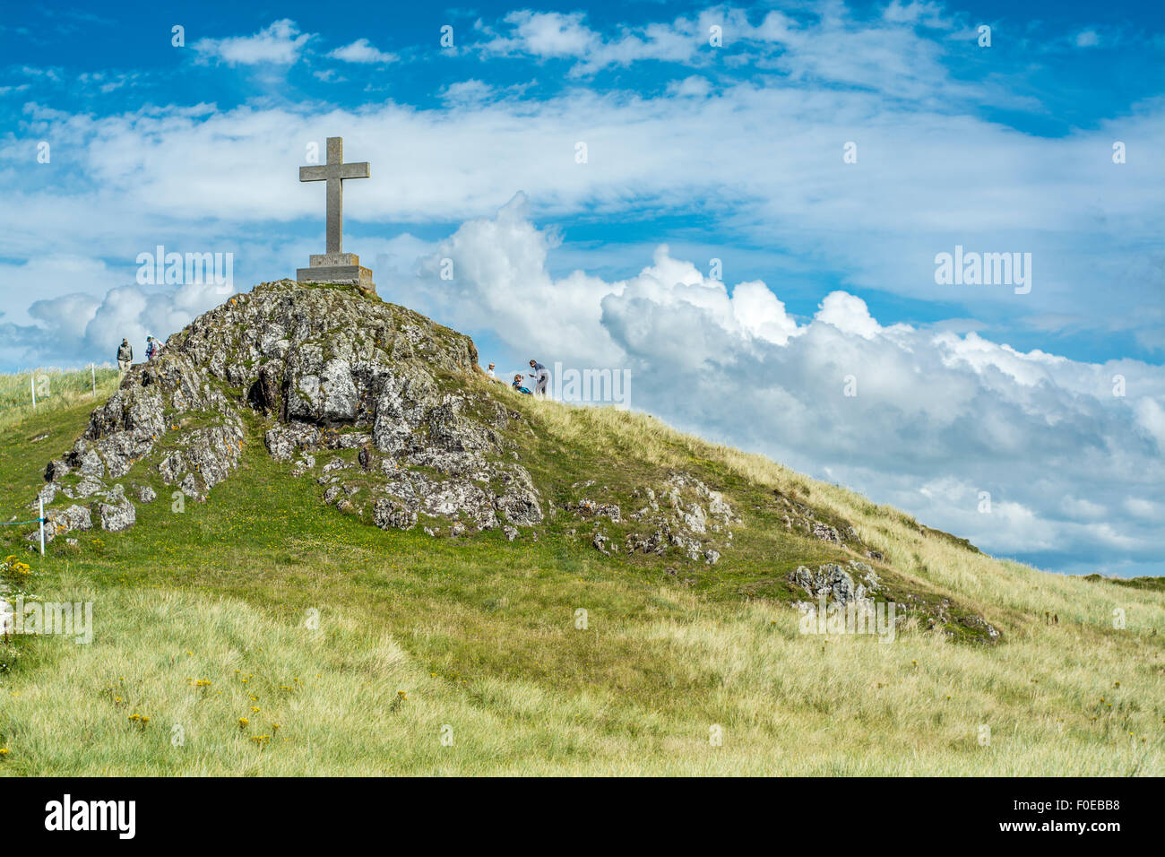 Ansicht von Llanddwyn Island, Isle of Anglesey, North Wales, UK am 7. August 2015. Stockfoto