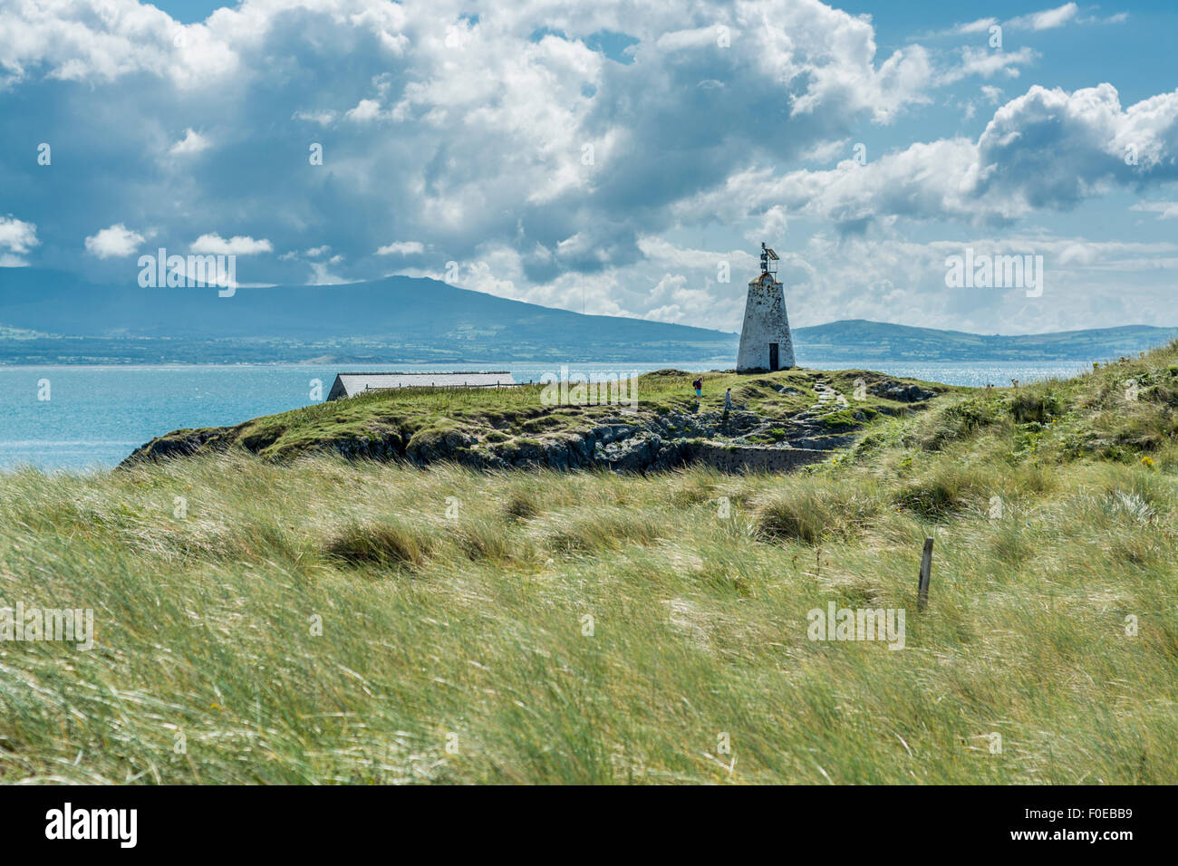 Ansicht von Llanddwyn Island, Isle of Anglesey, North Wales, UK am 7. August 2015. Stockfoto