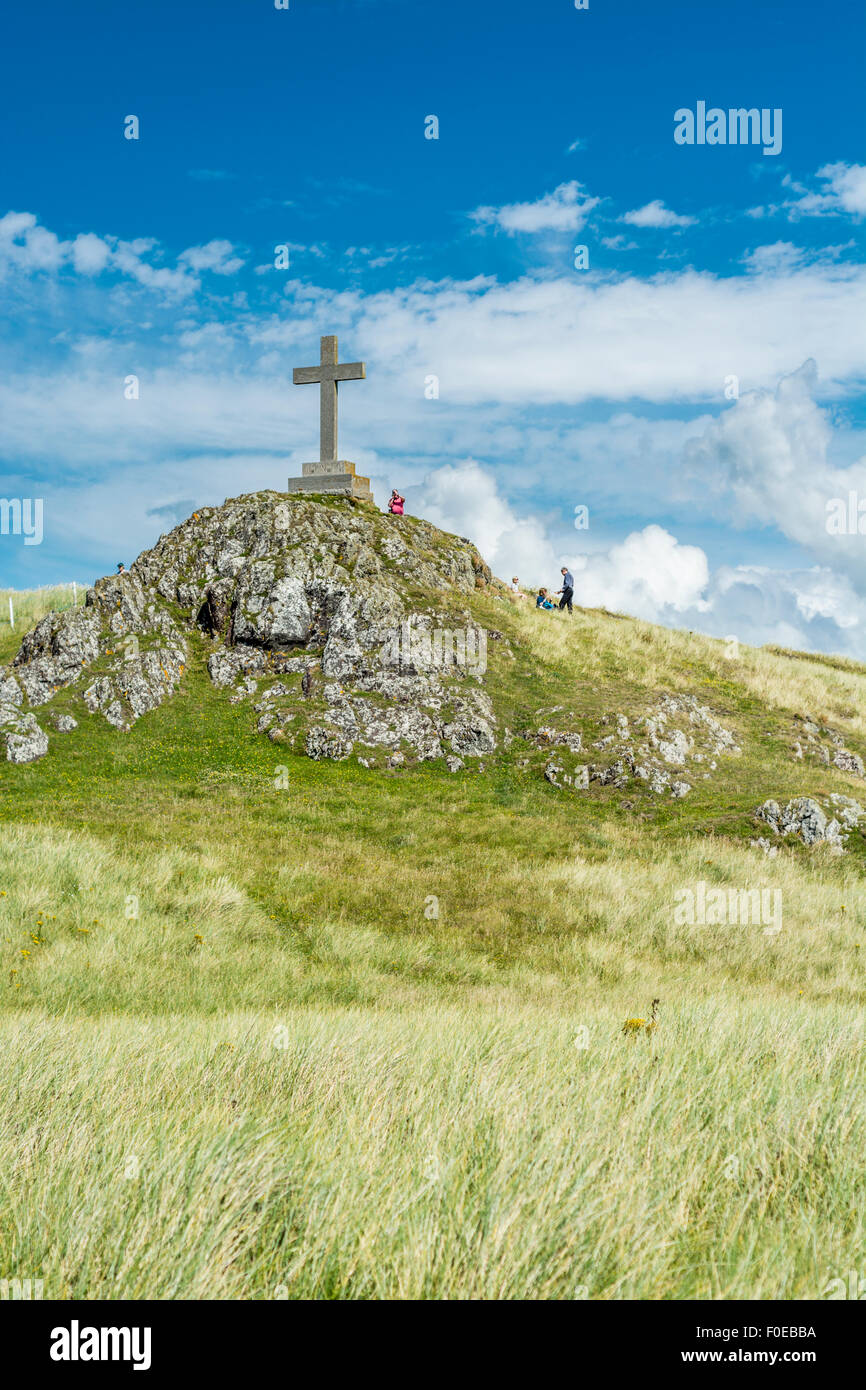 Ansicht von Llanddwyn Island, Isle of Anglesey, North Wales, UK am 7. August 2015. Stockfoto