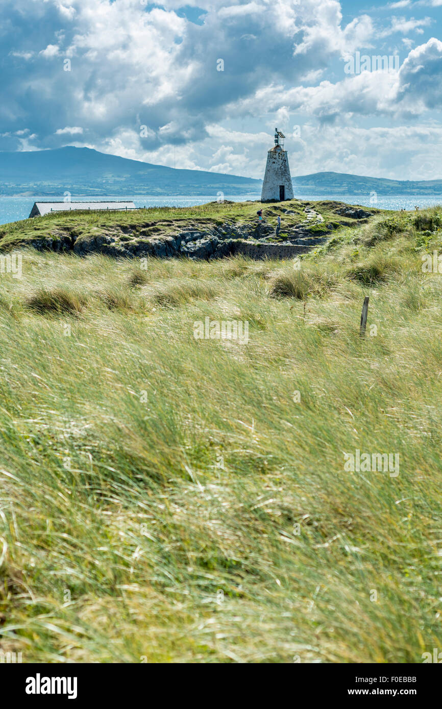 Ansicht von Llanddwyn Island, Isle of Anglesey, North Wales, UK am 7. August 2015. Stockfoto
