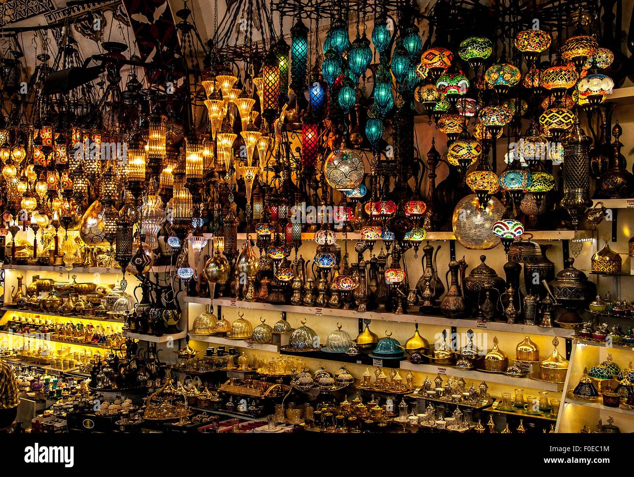 Souvenir-Shop in den großen Basar, Istanbul Stockfoto
