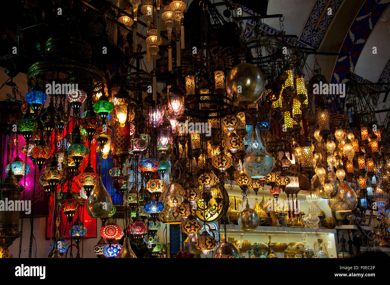 Souvenir-Shop in den großen Basar, Istanbul Stockfoto