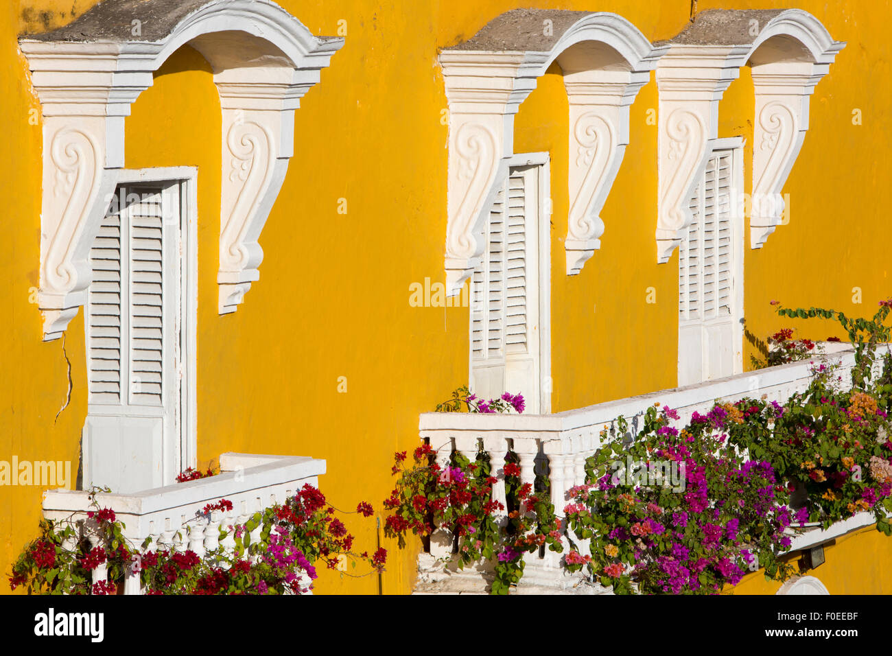 Cartagena - die koloniale Stadt in Kolumbien ist eine schön gedeckten Stadt, vollgepackt mit historischen Denkmälern und architektonischen Schatz Stockfoto