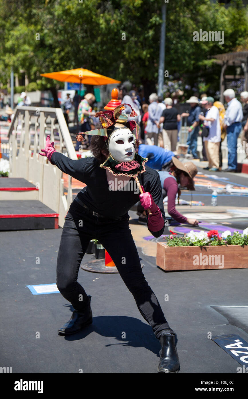 Straßenkünstler auf einem Straße Malerei-Festival in San Rafael, Kalifornien, USA Stockfoto