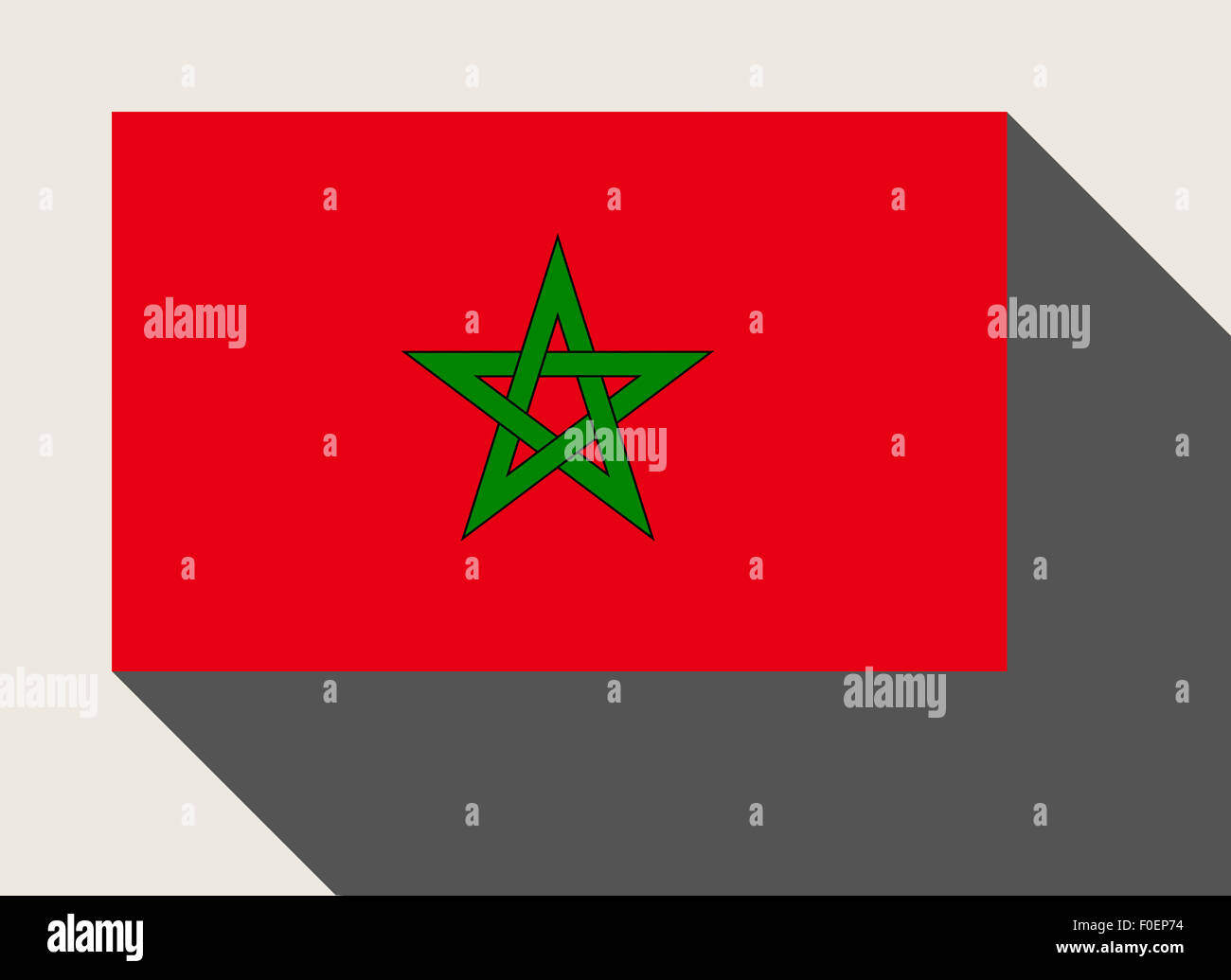 Marokko-Flagge in flachen Web-Design-Stil. Stockfoto