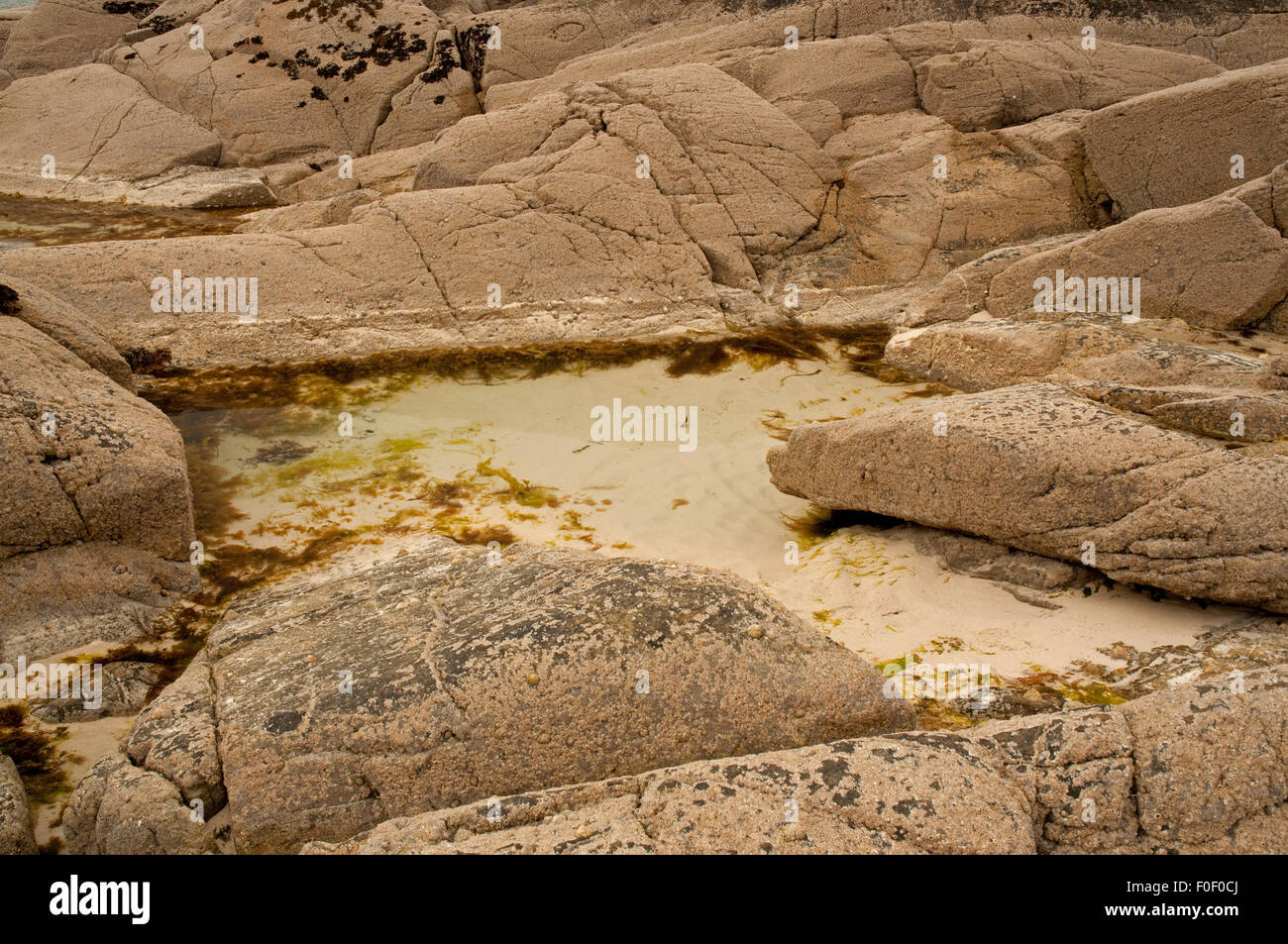 Rockpool Achmelvich Beach Stockfoto
