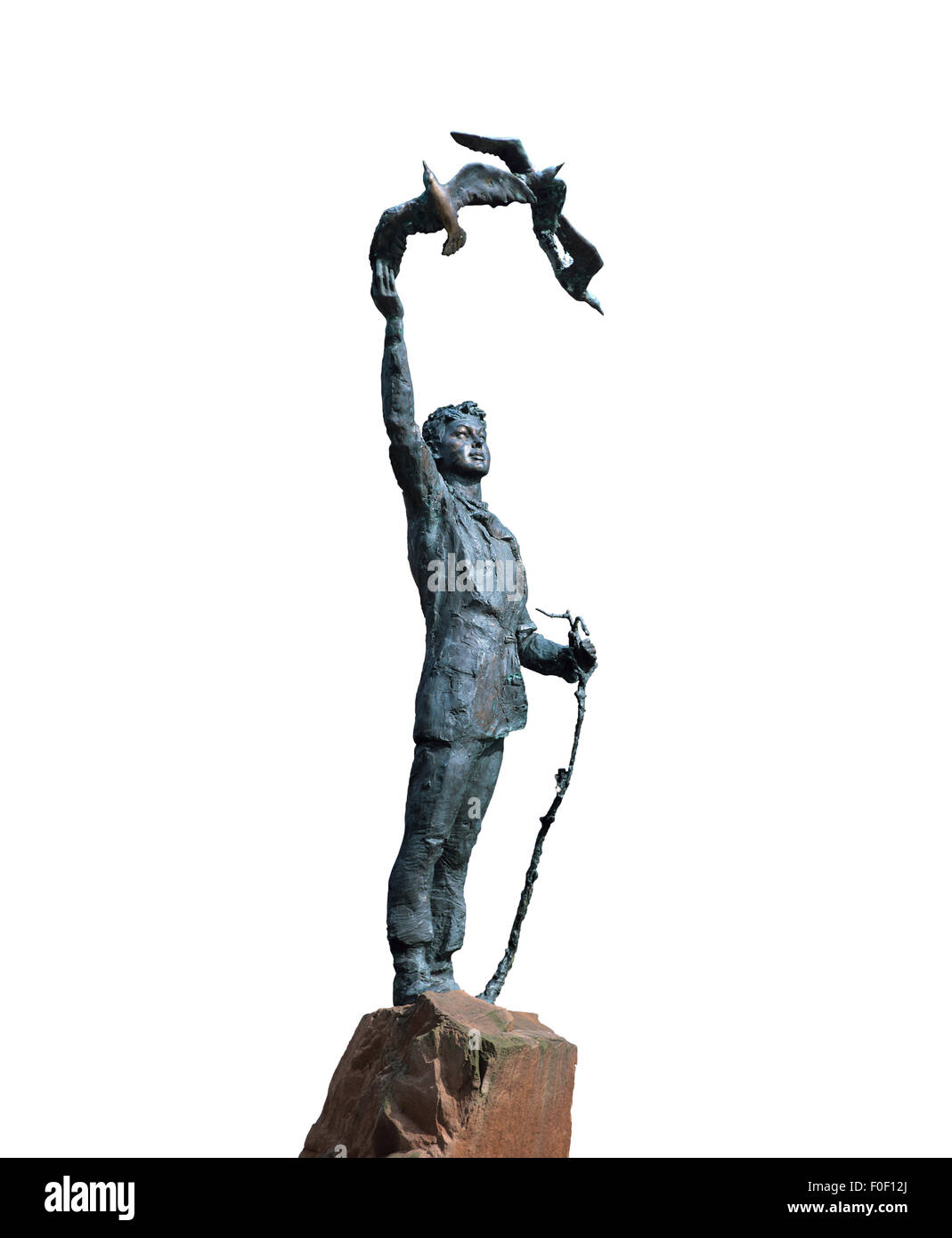 Statue von John Muir (1838 – 1914), zukunftsweisende Naturschützer und einer der Gründer von uns Sierra Club, High Street, Dunbar, Schottland. Stockfoto