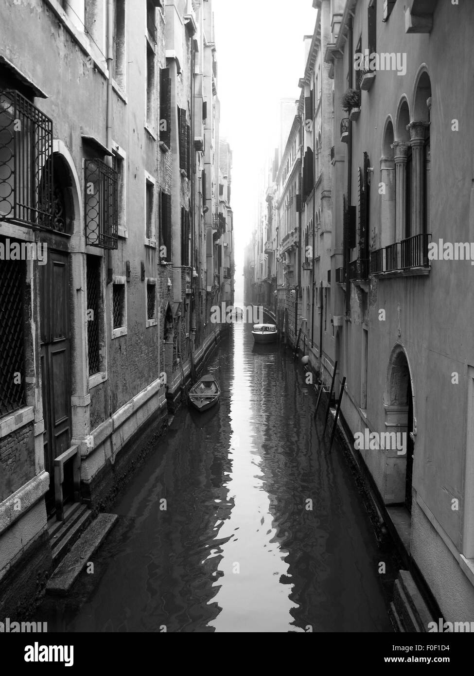 Schwarz / weiß Fotos von Venedig Kanäle Stockfoto