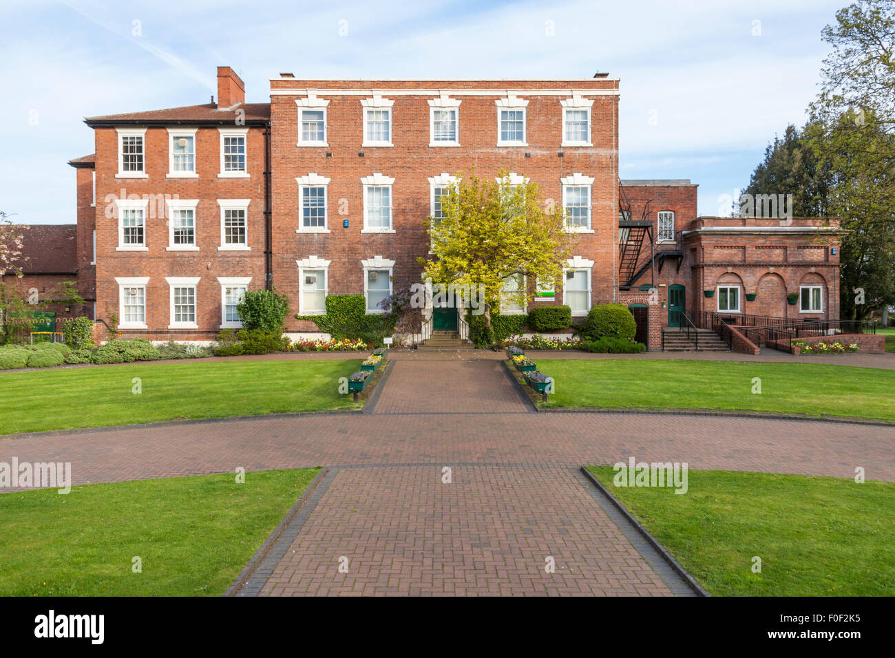 Das denkmalgeschützte georgianische Bridgford Halle in Bridgford Park, als Standesamt genutzt. West Bridgford, Nottinghamshire, England, Großbritannien Stockfoto