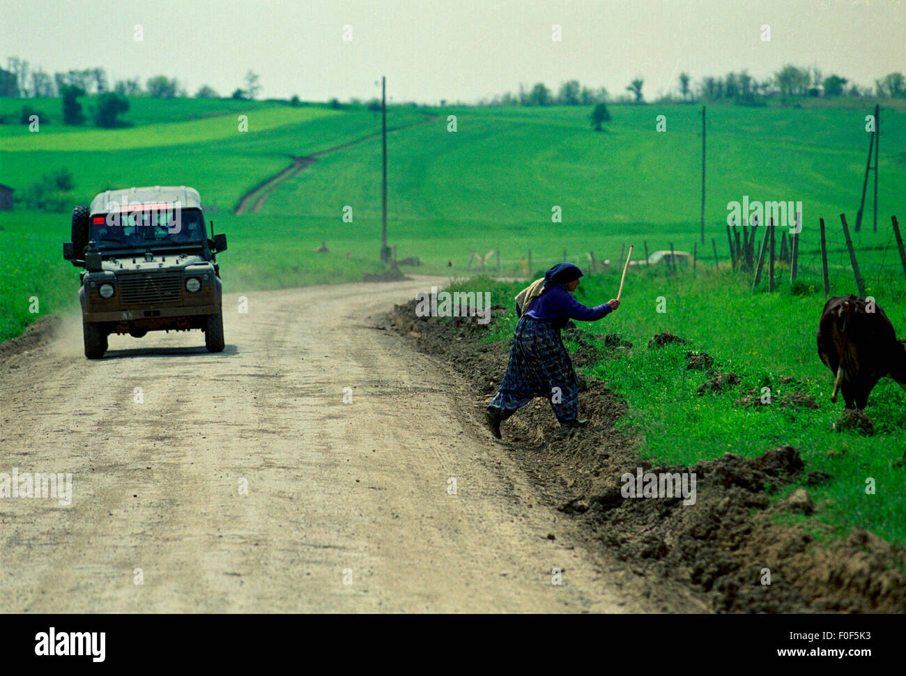 Britische Armee im Kosovo im Rahmen der NATO Friedenssicherung Stockfoto