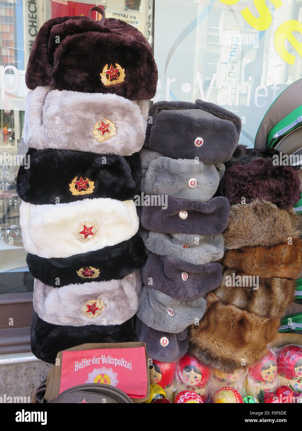 Winter einheitliche Pelzmütze der russischen Offizier Stockfoto