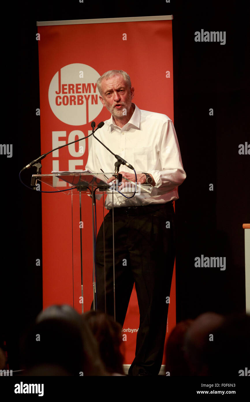 Edinburgh. VEREINIGTES KÖNIGREICH. 14. August. Jeremy Corbyn britischen Labour-Führung dauert Rede in Edinburgh International Conference Centre. Jeremy Corbyn. Pako Mera/Alamy Live-Nachrichten. Stockfoto