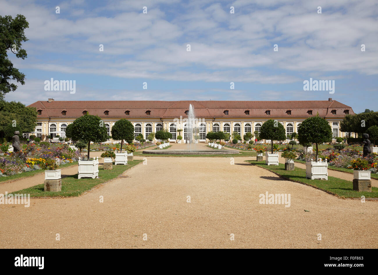 Orangerie und Innenhof Garten, Ansbach, Bayern, Deutschland Stockfoto