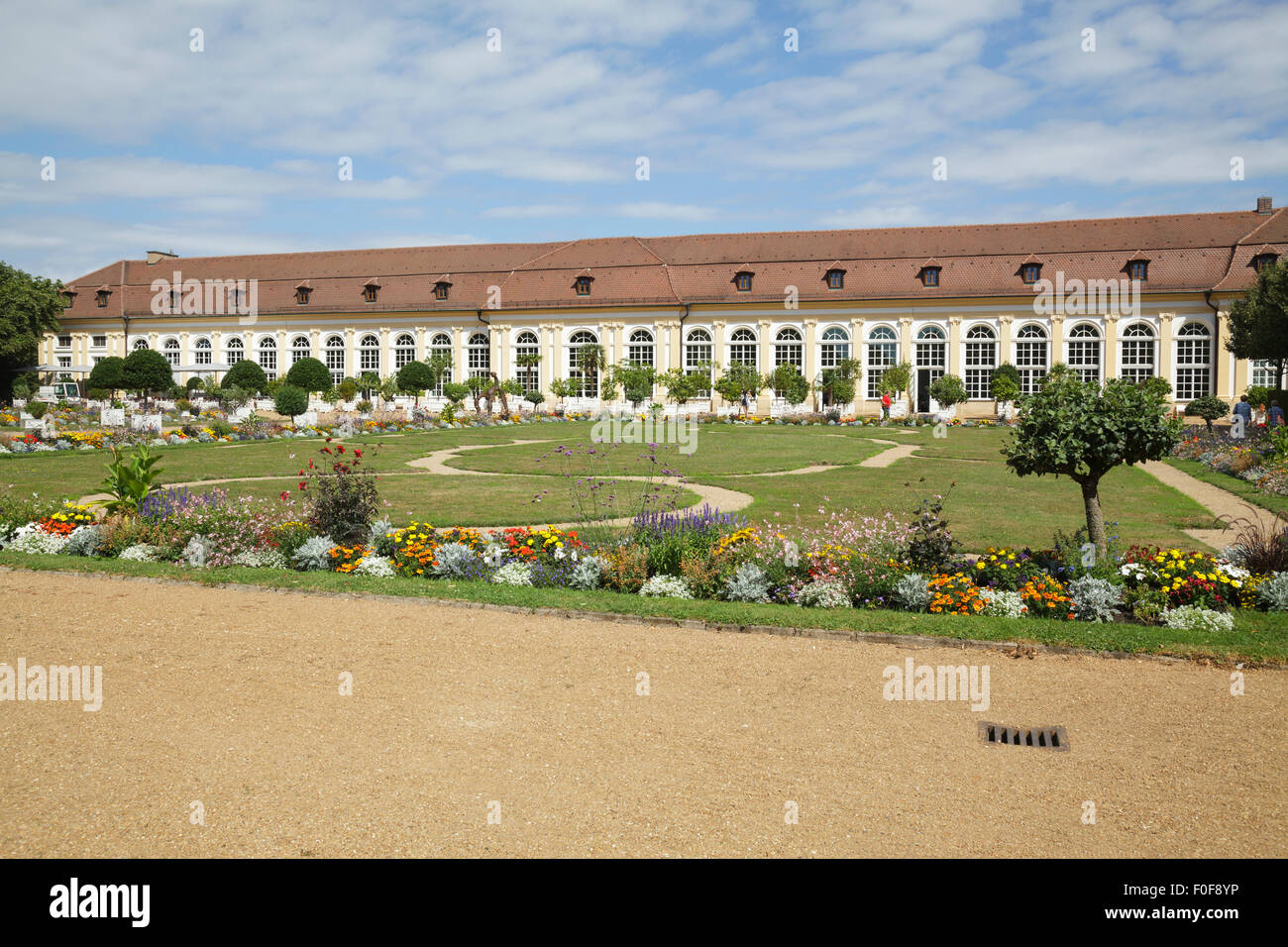 Orangerie und Innenhof Garten, Ansbach, Bayern, Deutschland Stockfoto