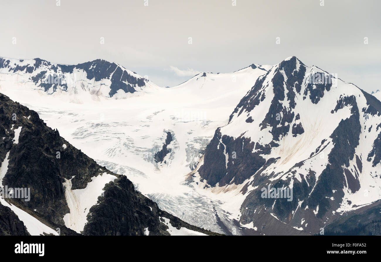 Overlord-Gletscher, gesehen vom in der Nähe der Horstman Hütte am Blackcomb Mountain, Whistler, BC, Kanada Stockfoto