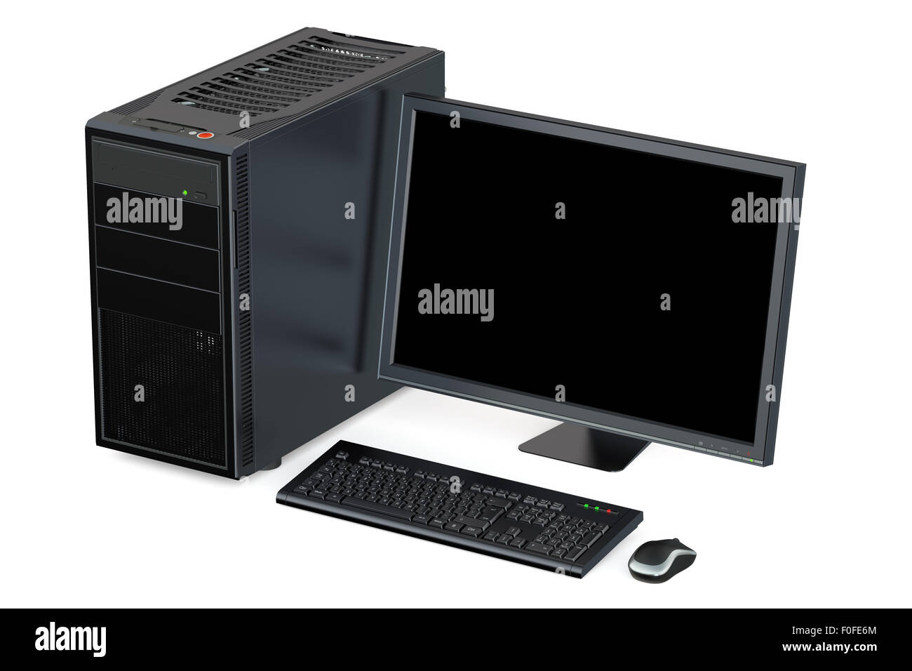 Personal-Computer isoliert auf weißem Hintergrund Stockfoto