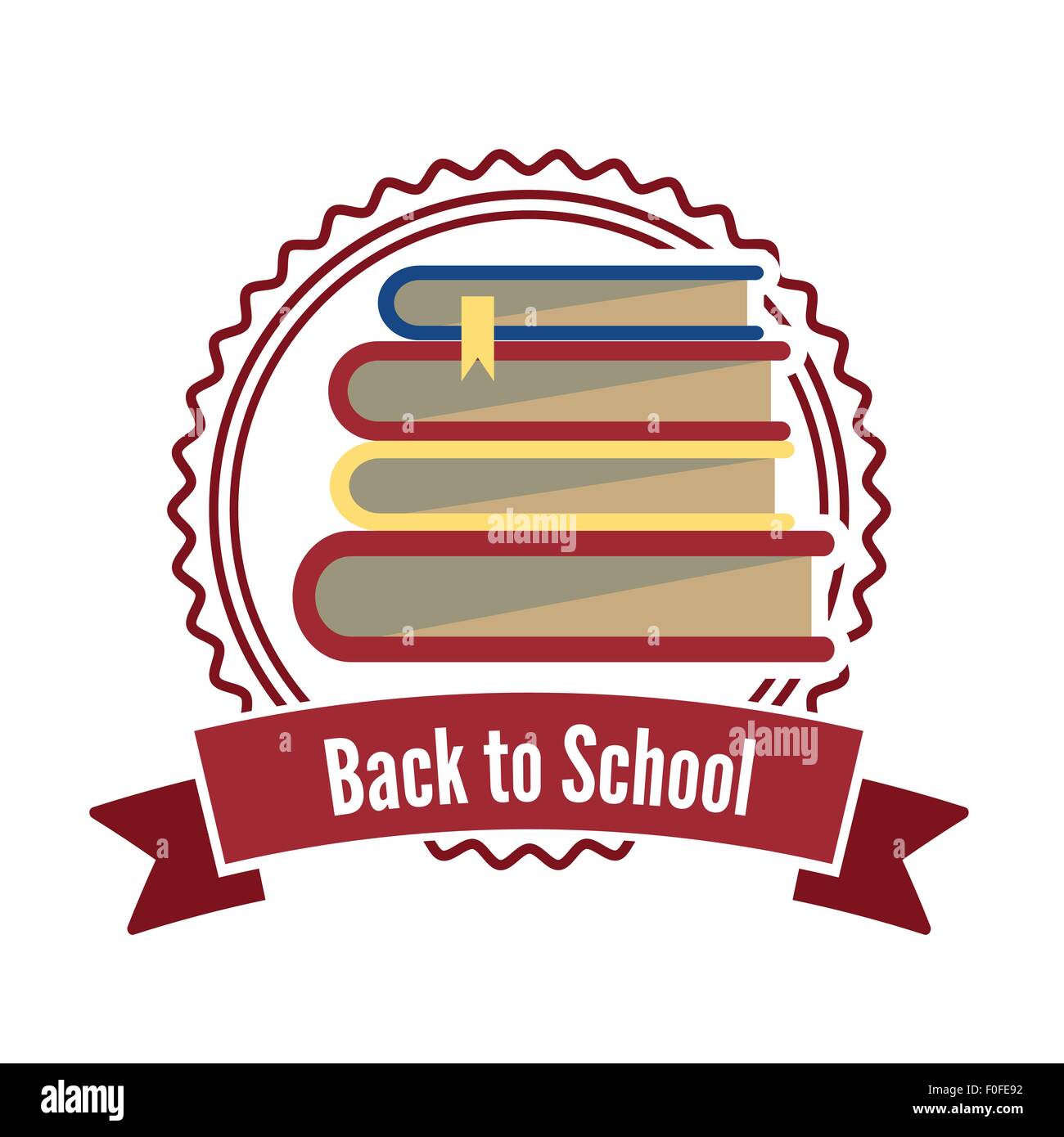 Bücher-Abzeichen-Label als zurück zu Schule-Stempel-Vektor-illustration Stock Vektor