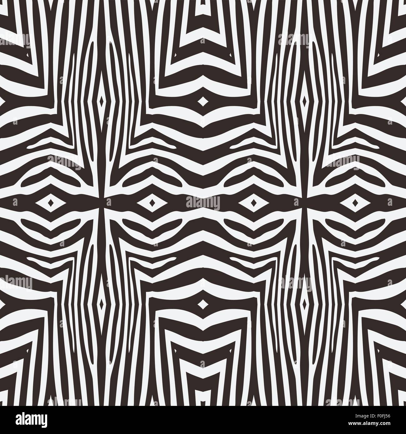 Kaleidoskop vector abstrakte nahtlose Hintergrund basierend auf Zebrastreifen. Schöne natürliche Muster. Stock Vektor