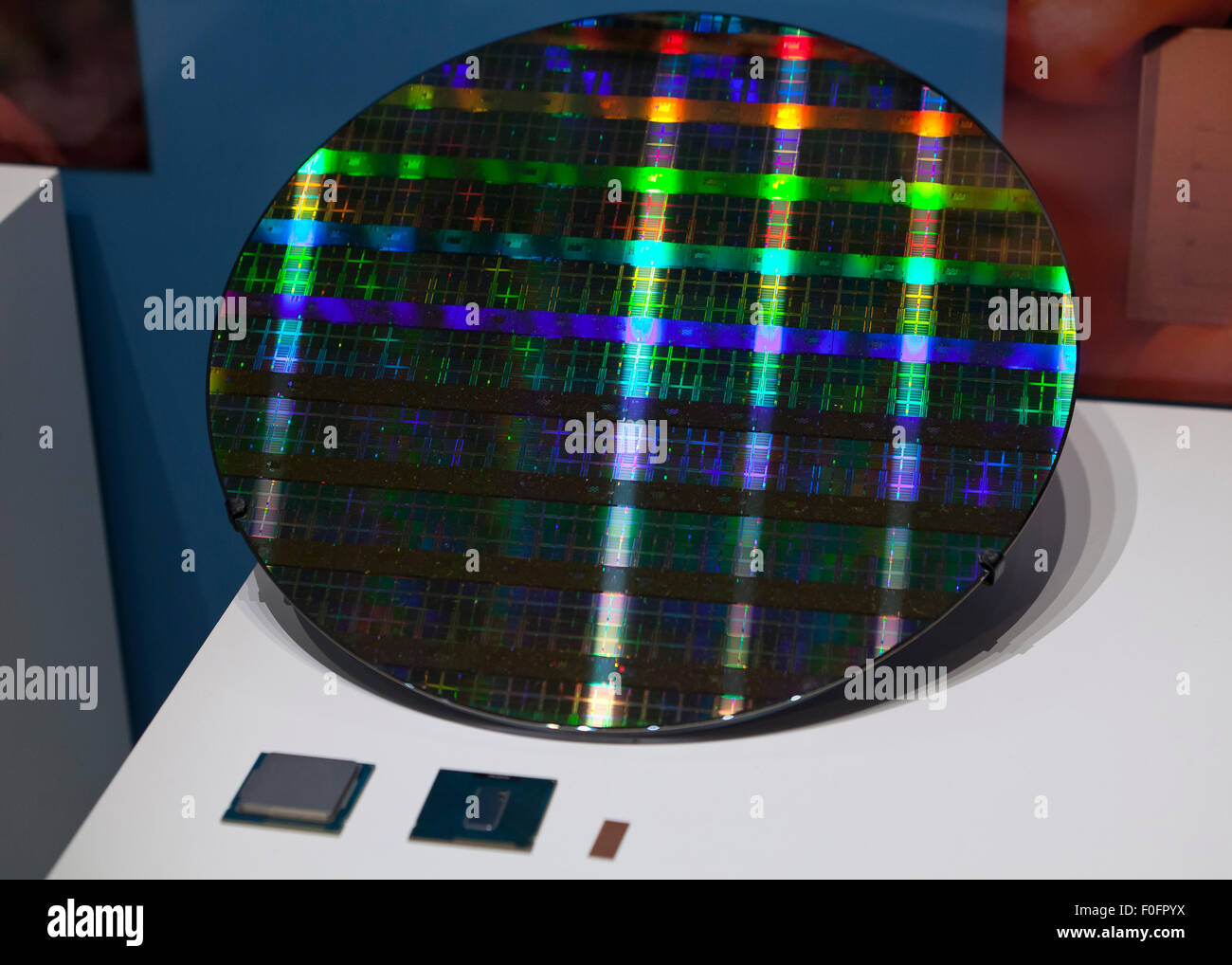 Silizium-Wafer bei der Herstellung von IC-Chips verwendet Stockfoto