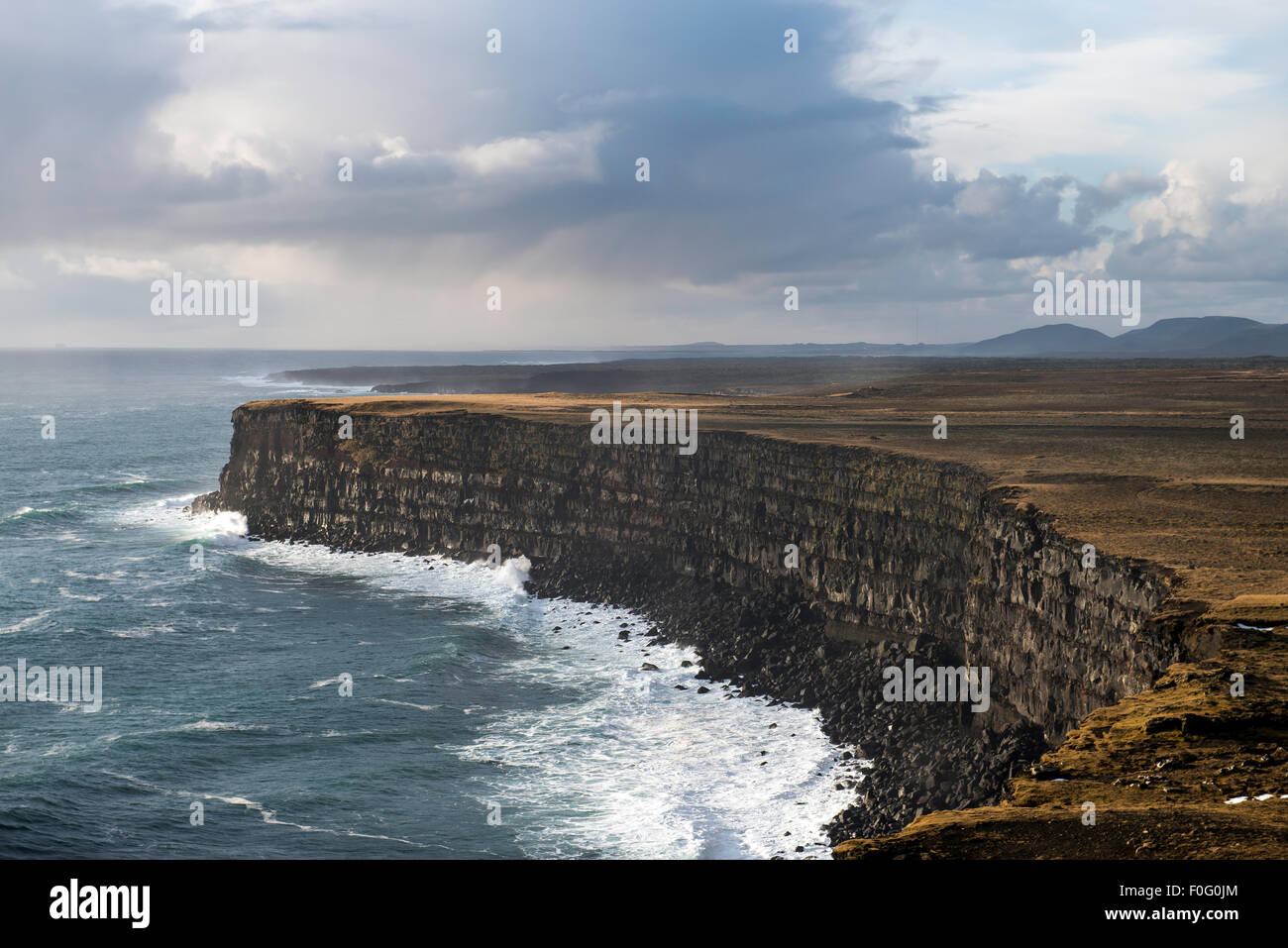 Klippen und Küsten Reykjanes Halbinsel Island Europa Stockfoto