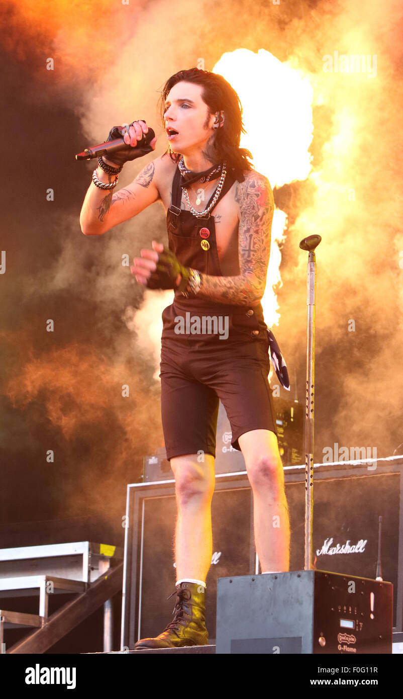 Download Festival in Donington Park, Derbyshire mit: Black Veil Brides wo: Derby, Vereinigtes Königreich bei: 13. Juni 2015 Stockfoto