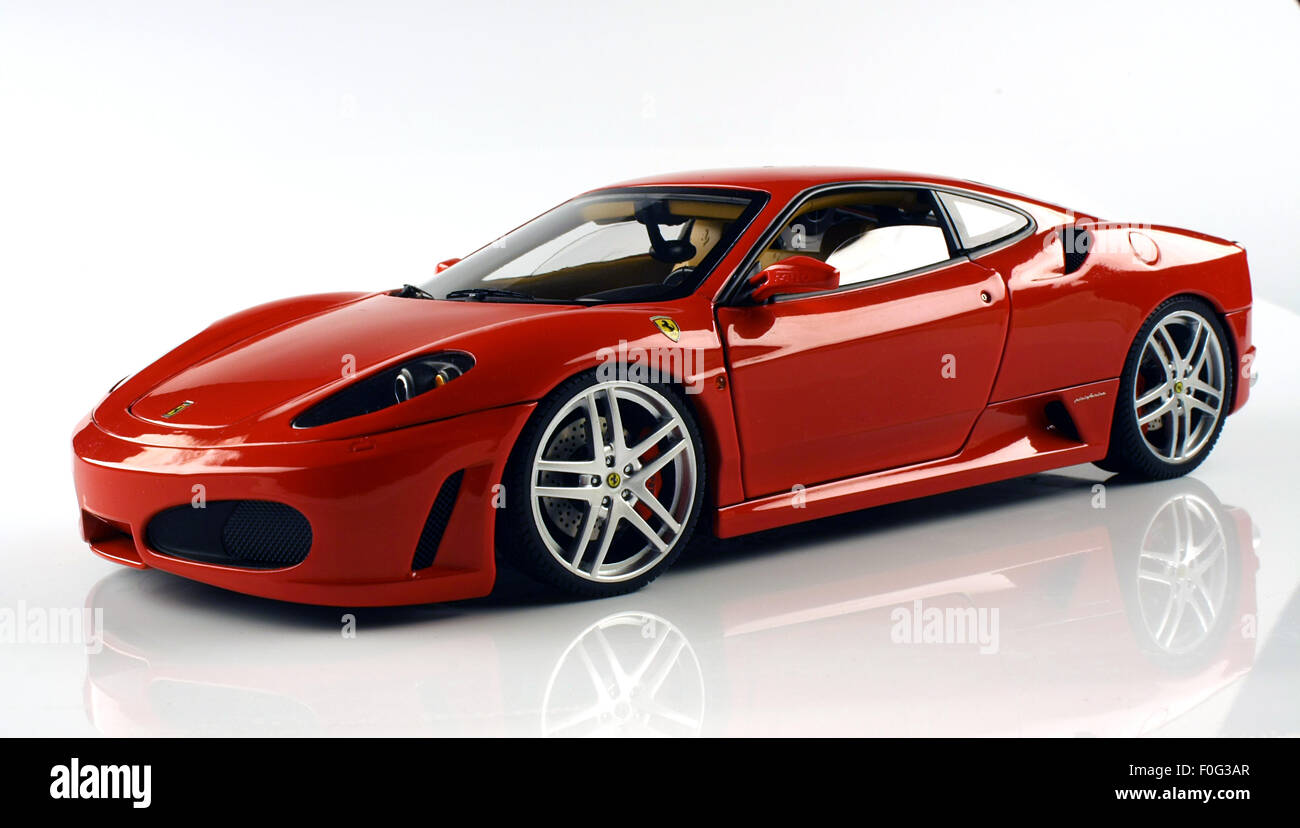 Ein Ferrari F430 Diecast Modell in einem Studio. Stockfoto