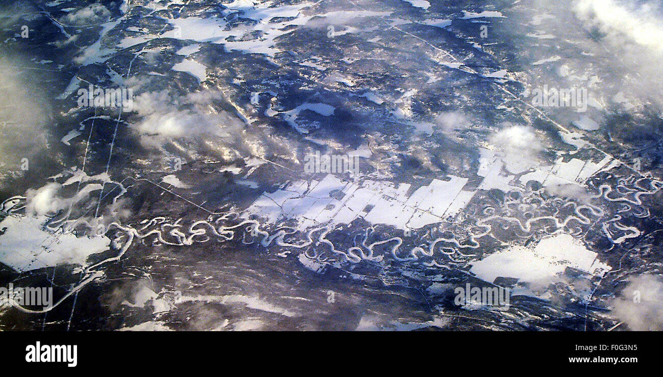 USA, Mississippi Fluss-Luftbild Stockfoto