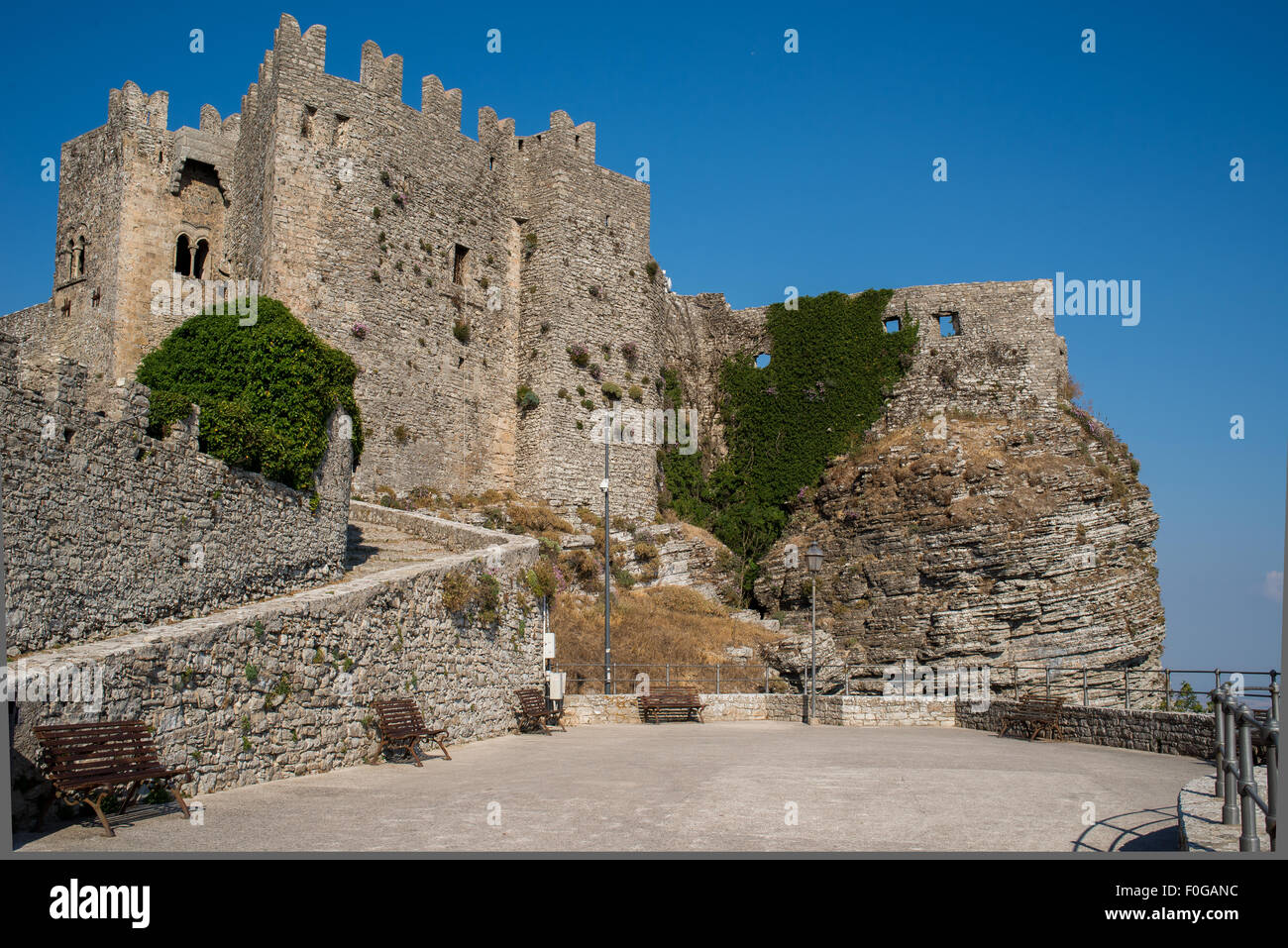 Castello di Venere in Erice, Provinz von Trapani. Sizilien, Italien. Stockfoto