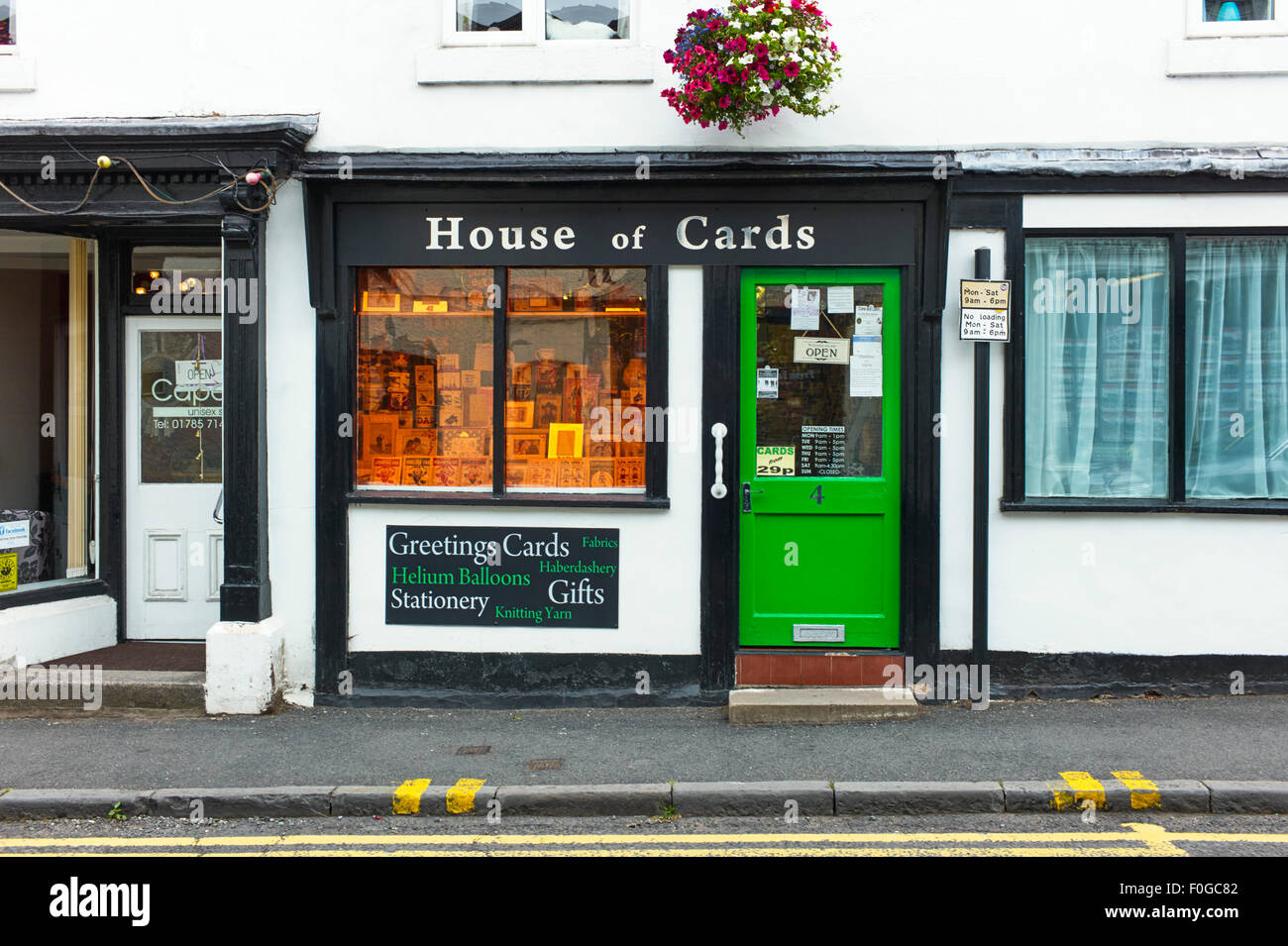 Penkridge, House Of Cards shop Stockfoto