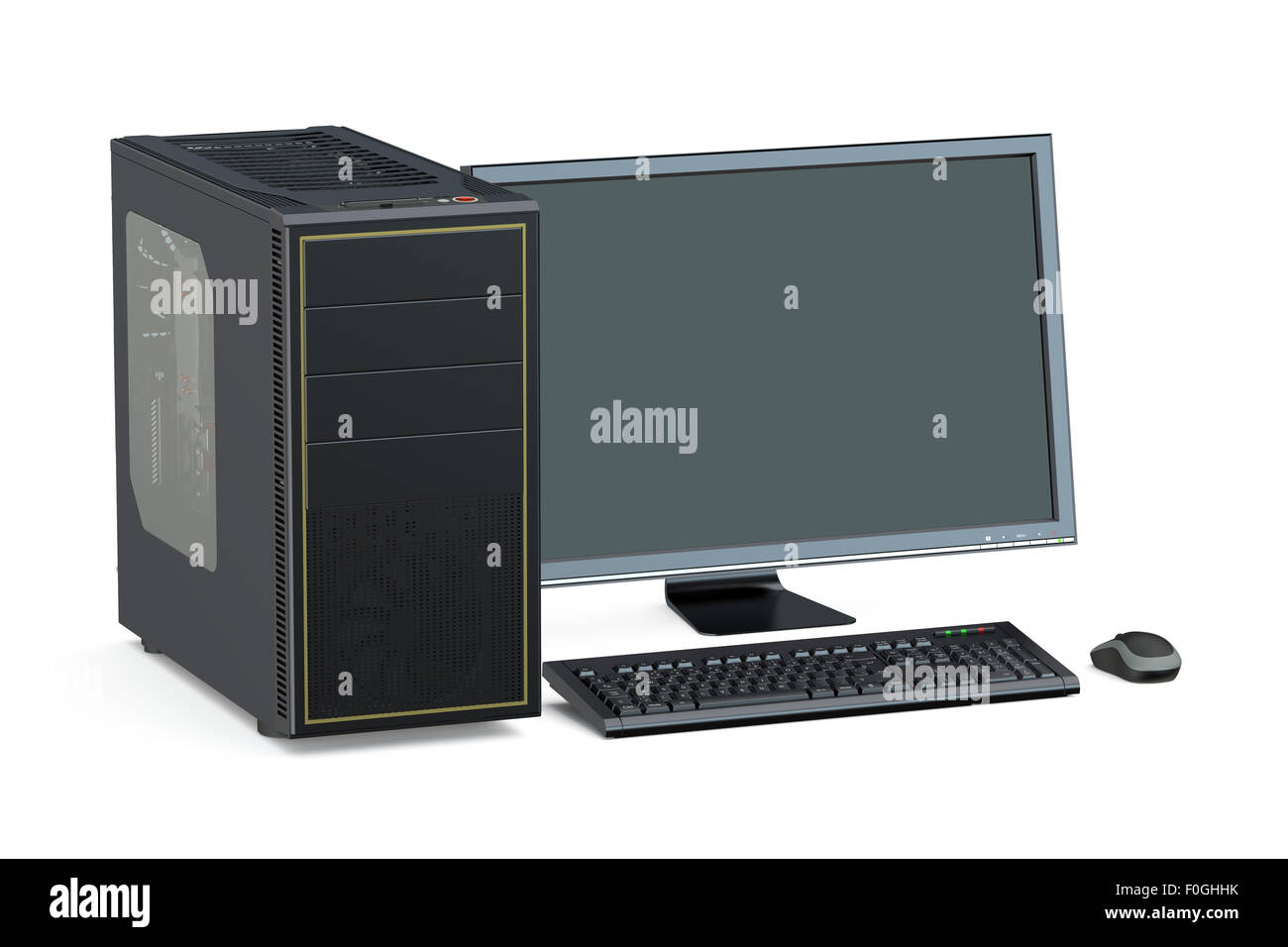 Computer isoliert auf weißem Hintergrund Stockfoto