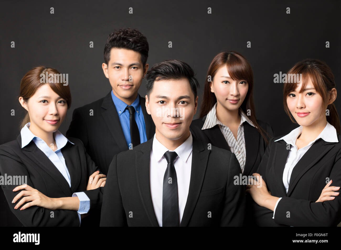 junger Geschäftsmann mit erfolgreichen Business-team Stockfoto
