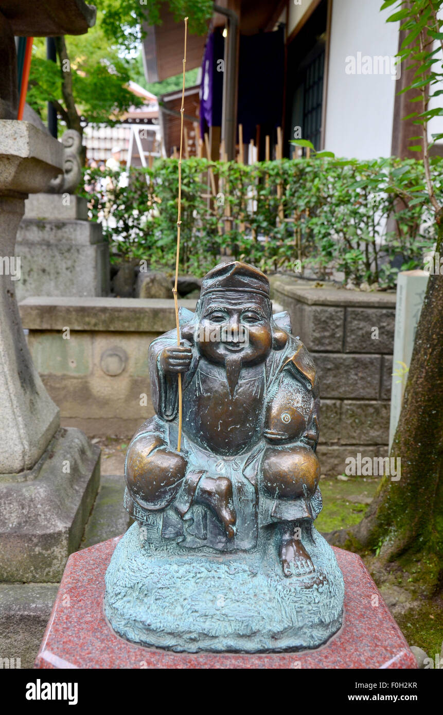 Ebisu Statue Gott der Fischer oder Händler ist die sieben Götter des Glücks, gemeinhin in englischer Sprache als die Sieben Glücksgötter Stockfoto