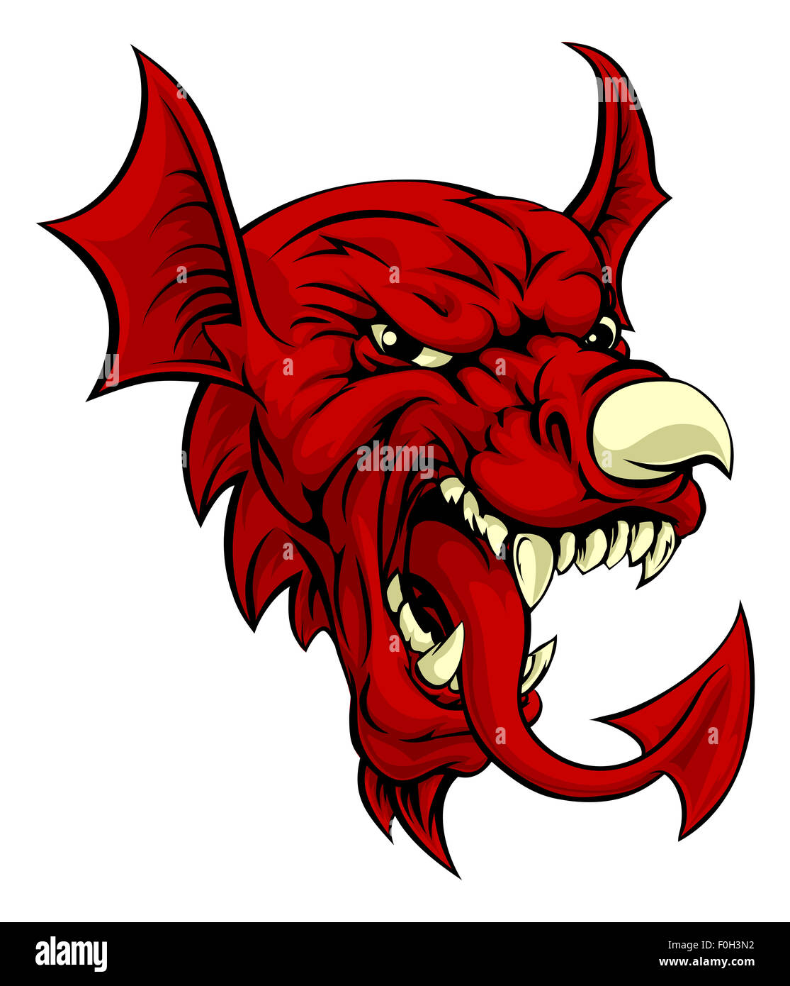 Zur Veranschaulichung der walisischen Nationalsymbol des roten Drachen Y Ddraig Goch mit den gleichen Funktionen wie auf der Flagge von Wales, lik Stockfoto