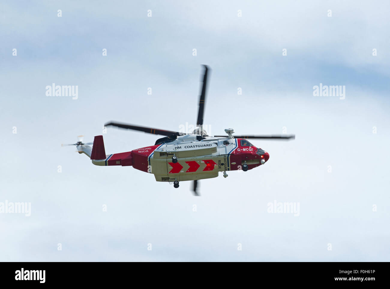 Sikorsky S-92A Küstenwache SAR Hubschrauber (G-MCGI) Sitz in Inverness. SCO 10.028. Stockfoto