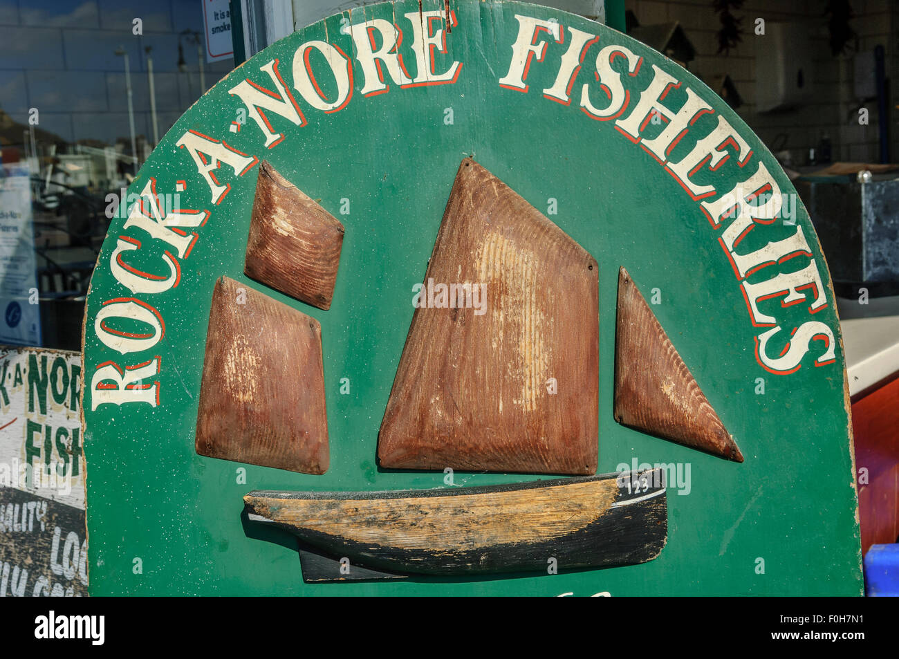 Rock-a-Nore Fischerei zu unterzeichnen. Altstadt. Hastings. East Sussex. England. UK Stockfoto
