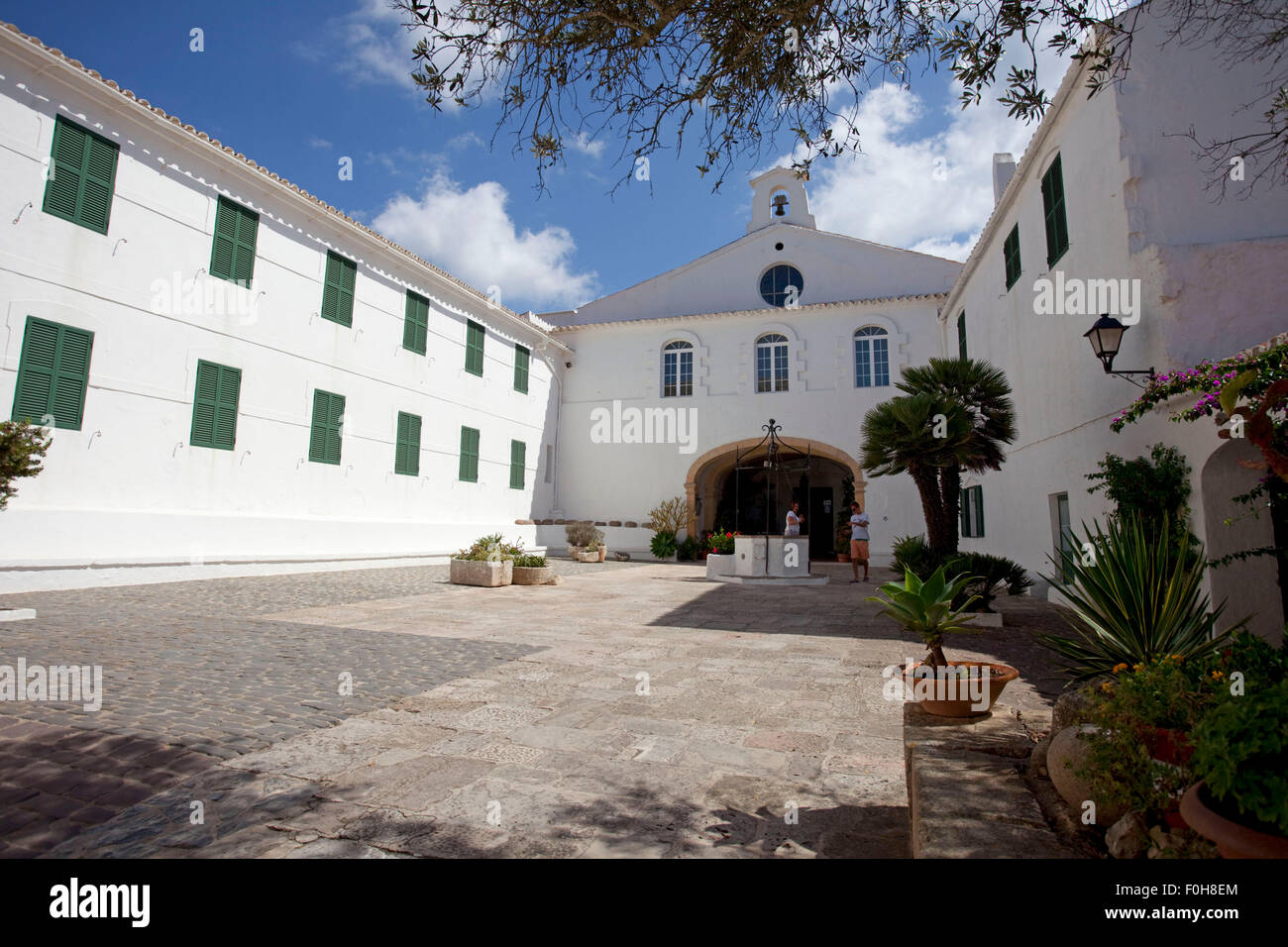 El Toro Menorca. Heiligtum der Virgen del Toro, eine alte gotische Kirche von 1670 Stockfoto