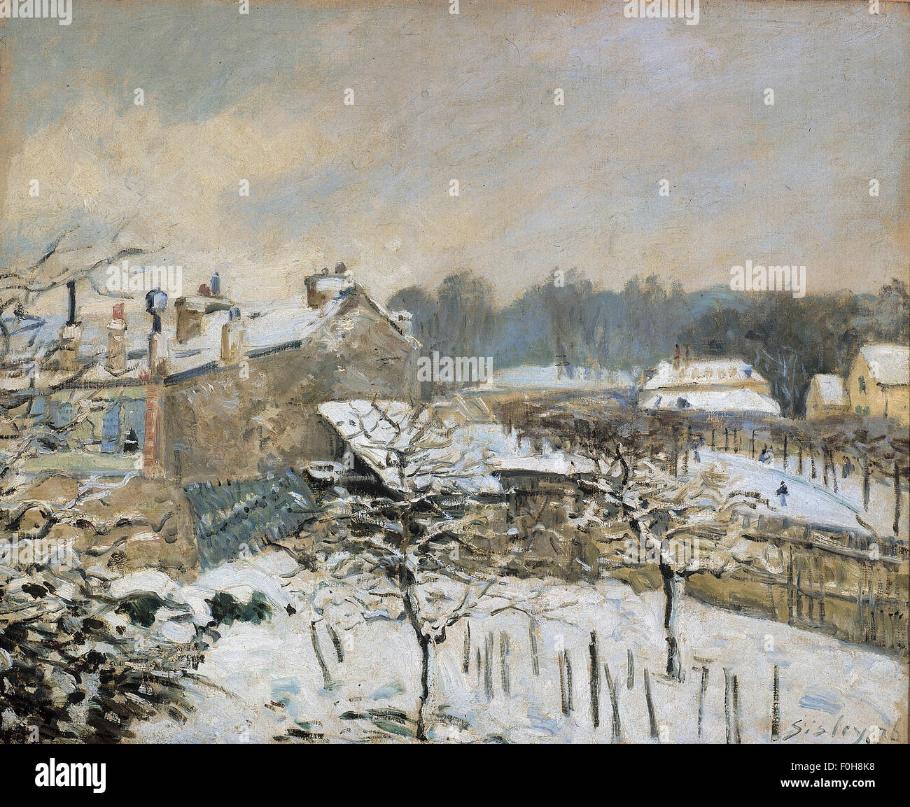 Alfred Sisley - Effet de Neige À Louveciennes Stockfoto