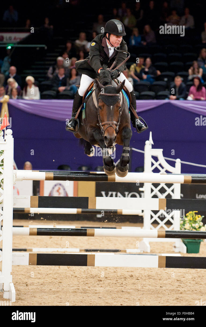 A. n. g. Birmingham, England. Michael Whitaker und Wild Rose - die Tribüne willkommen Einsätze am Pferd des Jahres 2011. 6/10/11. Stockfoto