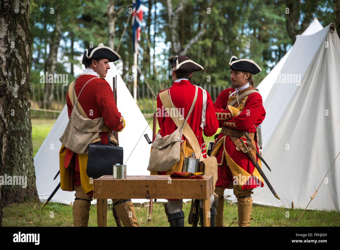 18. Jahrhundert Jacobite Ära Nachstellung bei Cannock Chase Visitor Centre UK Stockfoto