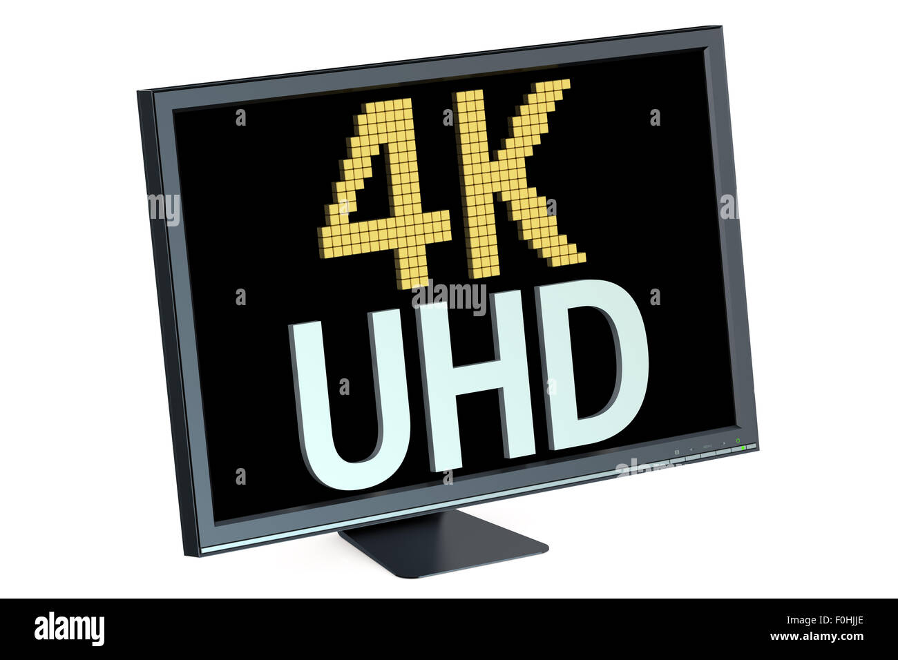 4K Ultra HD Konzept isoliert auf weißem Hintergrund Stockfoto