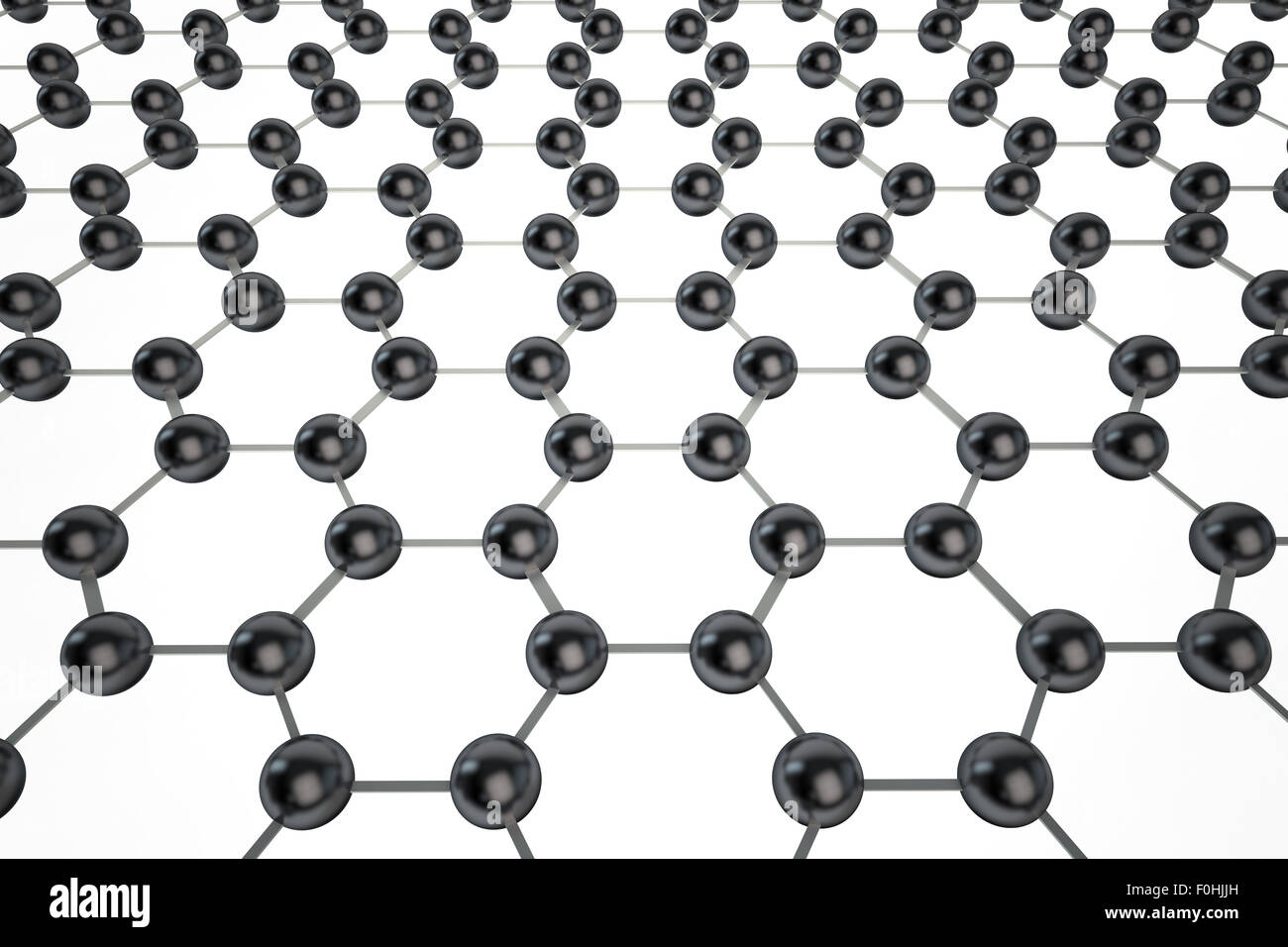 Graphen molekularen Netz auf weißem Hintergrund Stockfoto